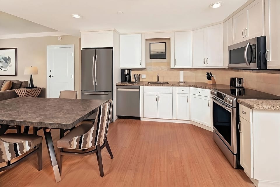 Cook family favorites in the full kitchen with modern appliances.