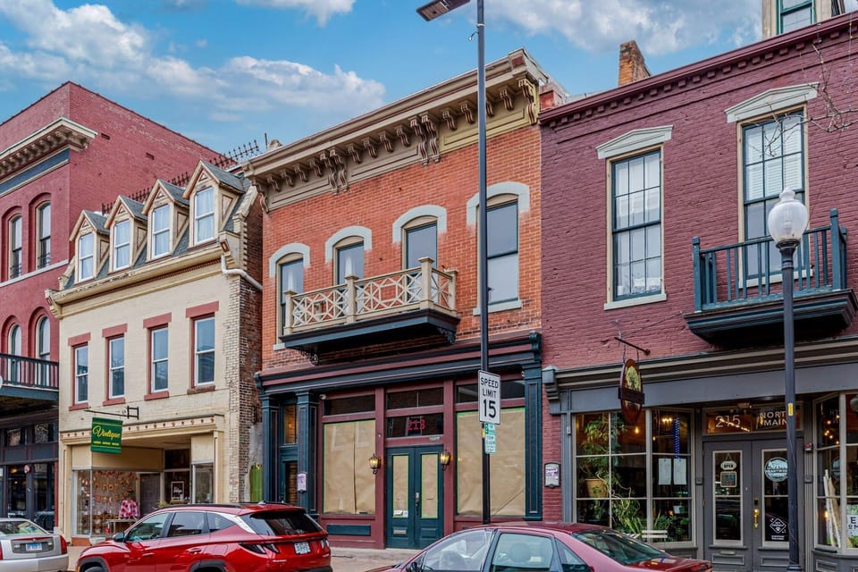 The apartment is set above a character-rich historic storefront in the heart of downtown.