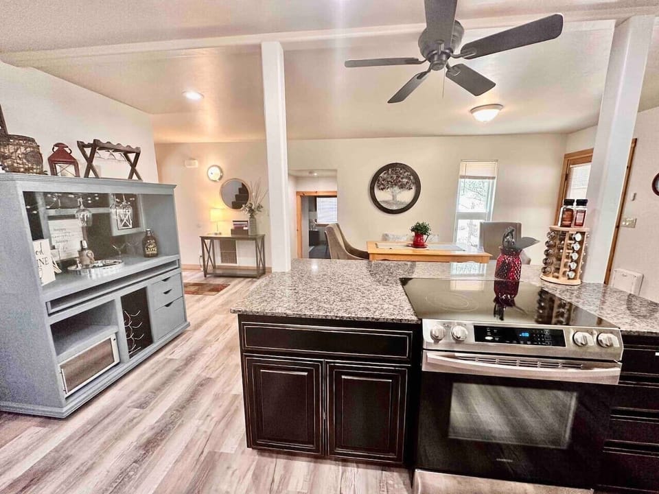 Kitchen island with wine bar