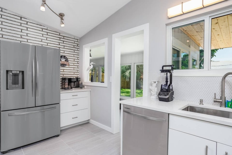 Coffee bar with a Keurig coffeemaker to get the day going!  Ninja blender to make your favorite protein smoothie!