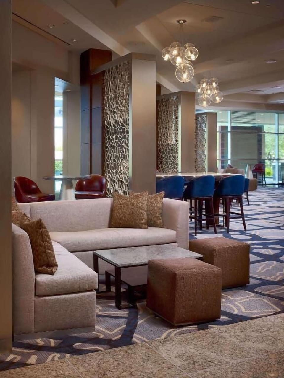 Stretch out in stylish lounge seating for casual meetings.