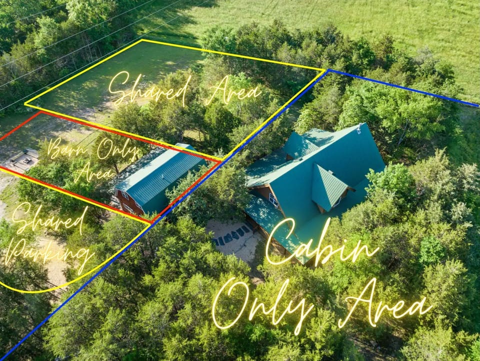 Aerial view of the whole property -- please note which areas are shared.