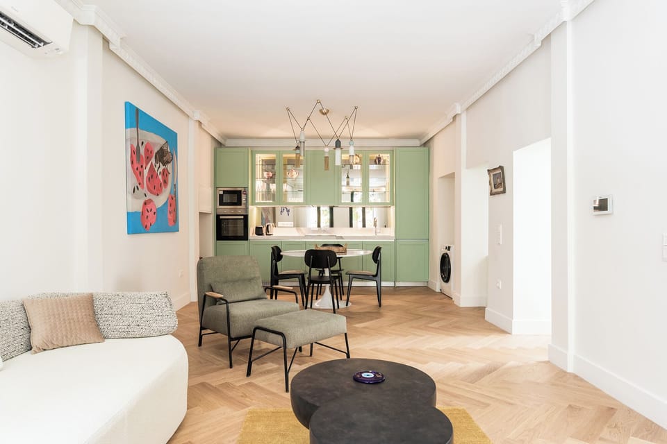 Living room and kitchen