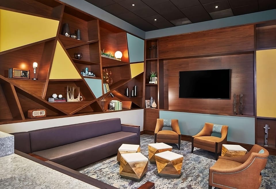Kick back for movie night in this designer lounge space.