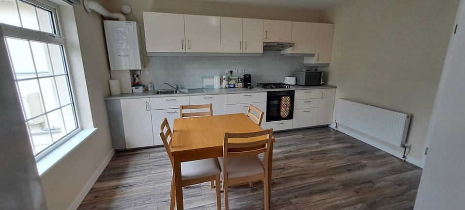 Well equipped kitchen with gas hob, electric oven, microwave & Nespresso machine