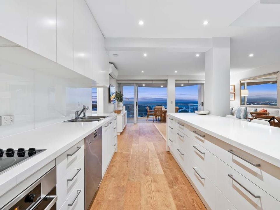 Stunning sunset views from the fully equipped kitchen
