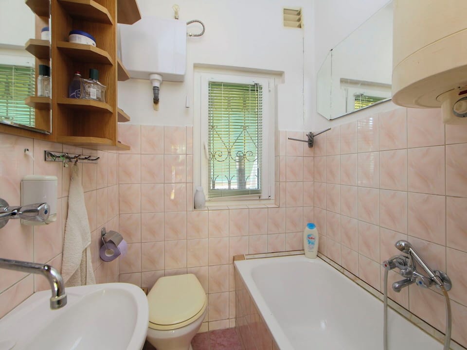 Bathroom, Plumbing Fixture, Bathroom Sink, Flooring, Toilet, Interior Design, Floor, Sink, Tap, Plumbing