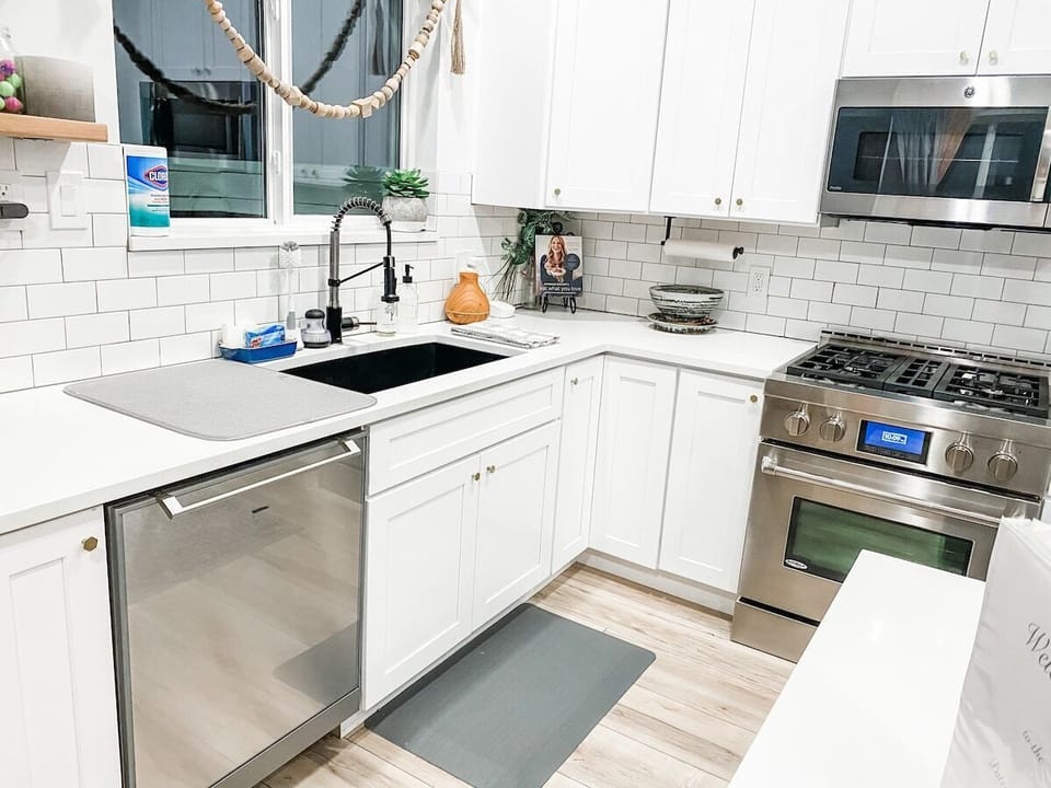 Newly remodeled kitchen with high-end appliances. 