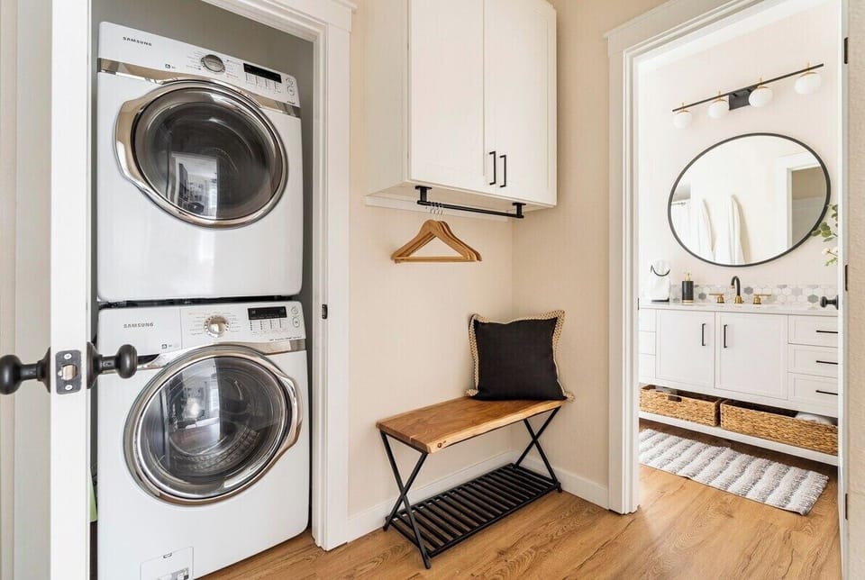 Private laundry with necessary supplies
