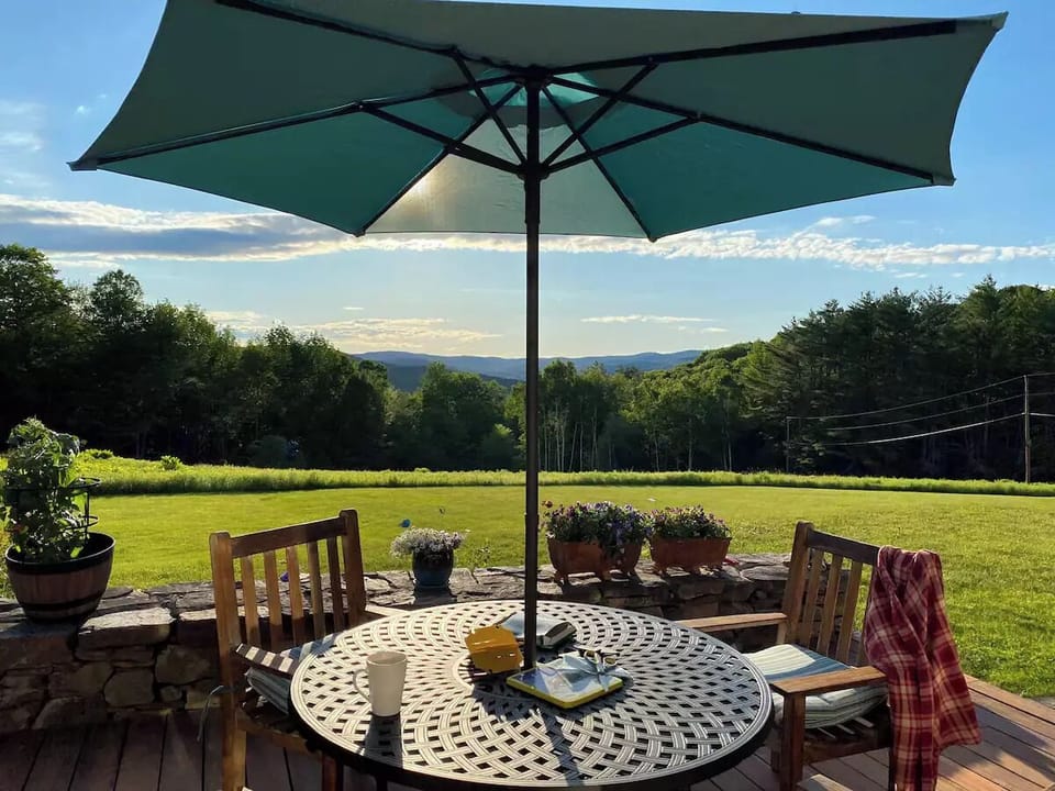 Dinner on the deck in summer