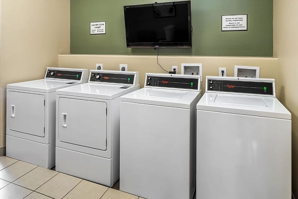 Refresh wardrobes easily with convenient on-site laundry machines.