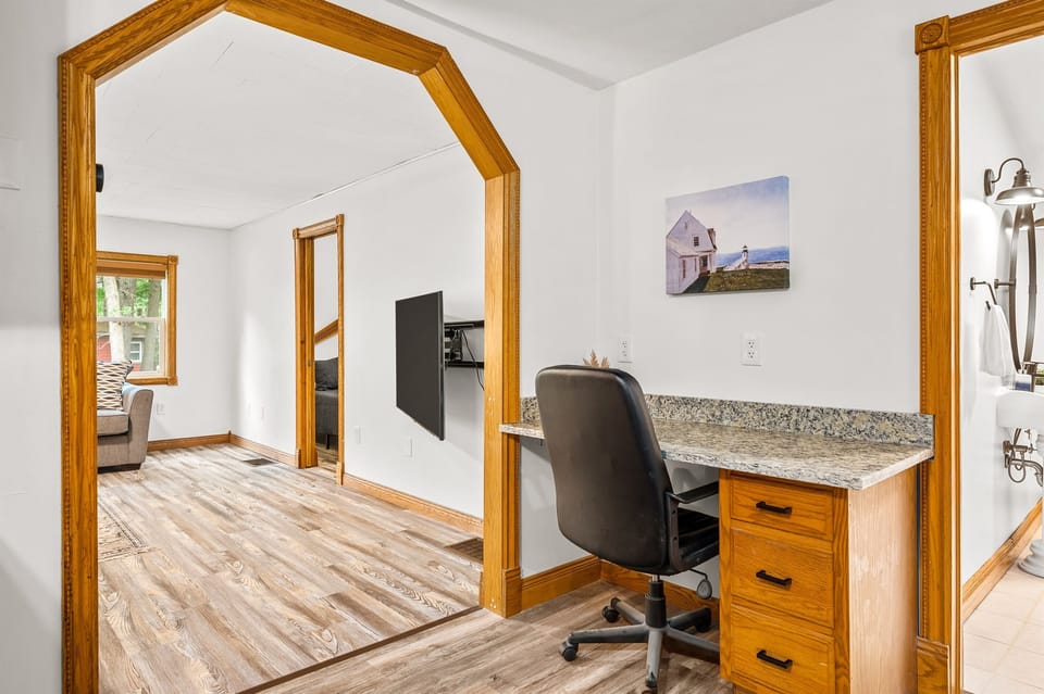 Bright workspace with stunning views, perfect for creativity or remote work!