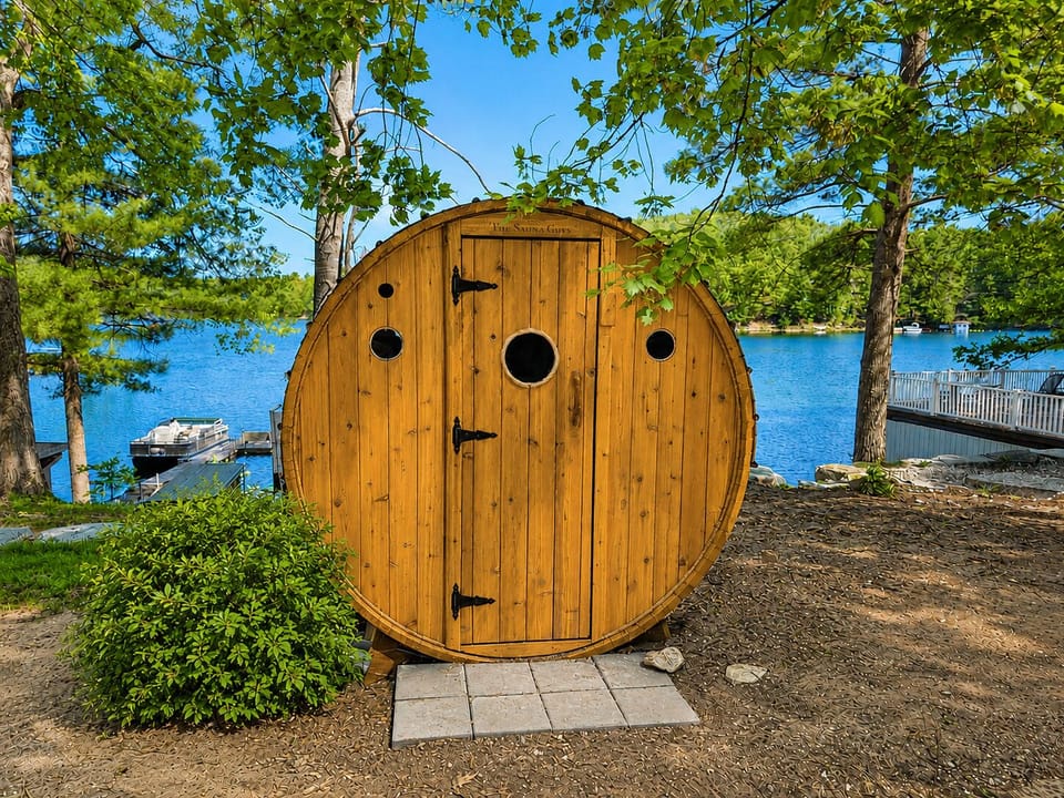 Shared Barrel Sauna! Available from 9am-9pm