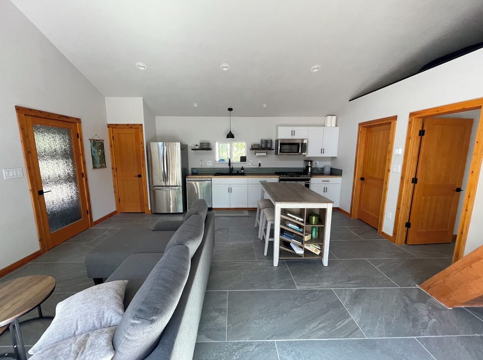 Open concept living, kitchen & dining space