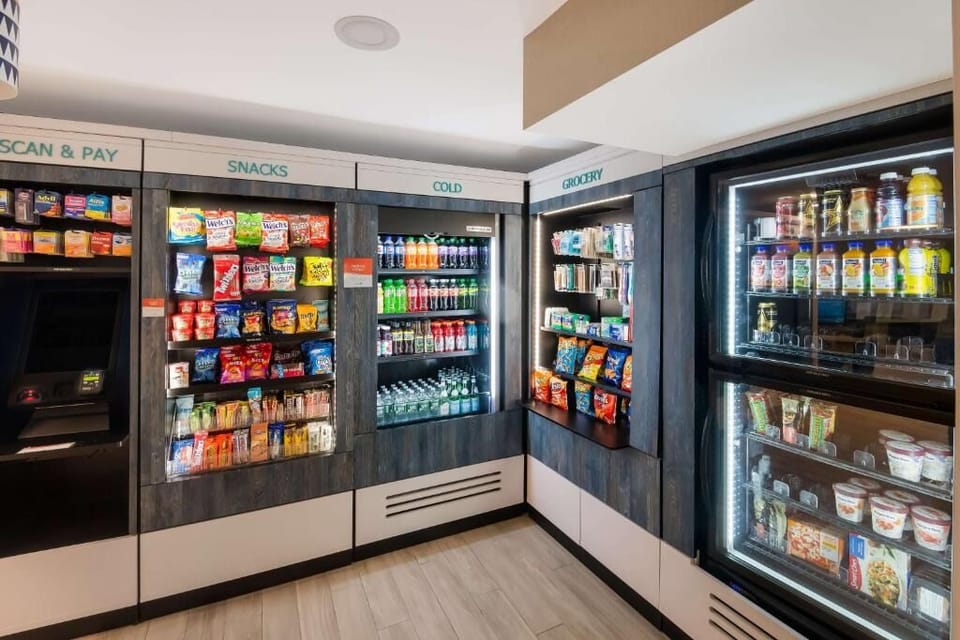 Grab snacks and drinks anytime from the convenient onsite market.