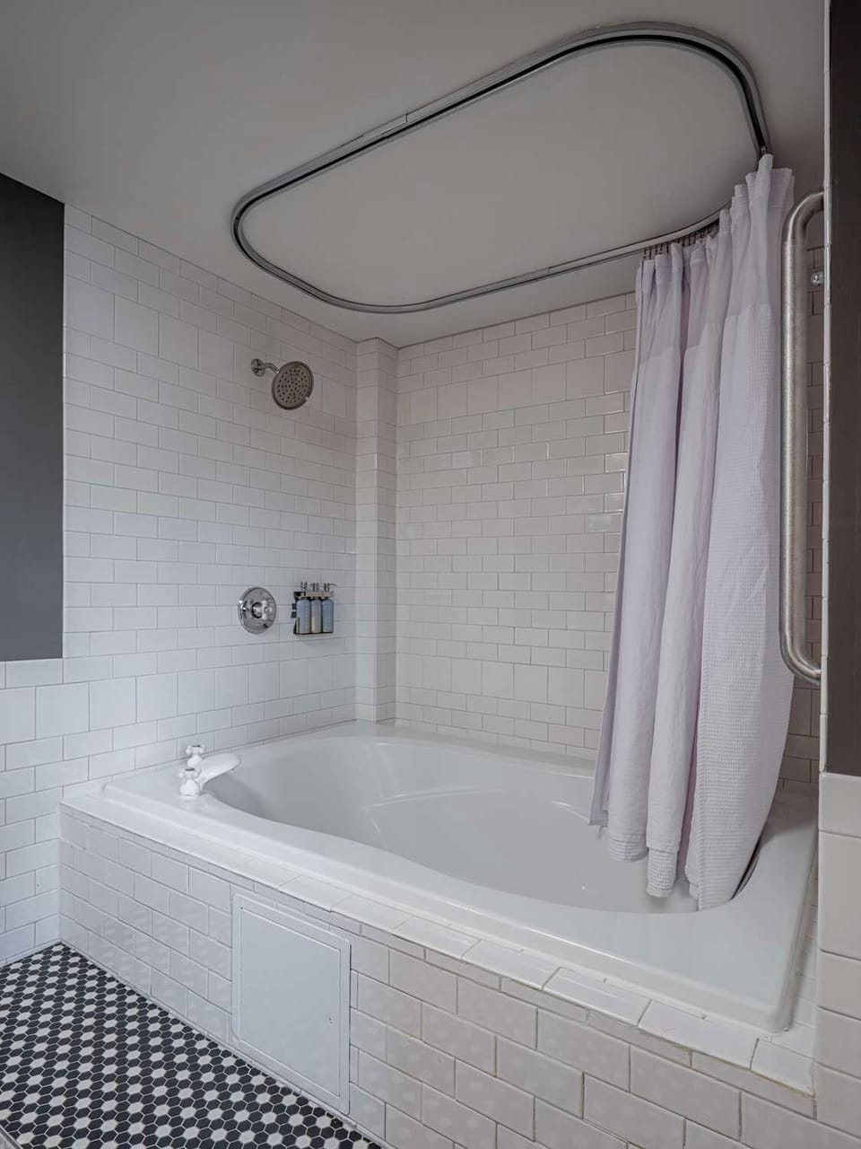 Soak and relax in a deep tub after a long day.