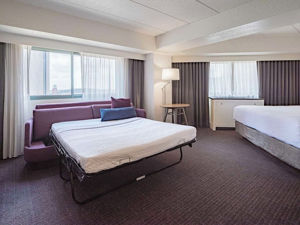 Settle in with extra sleeping space and wide window views.