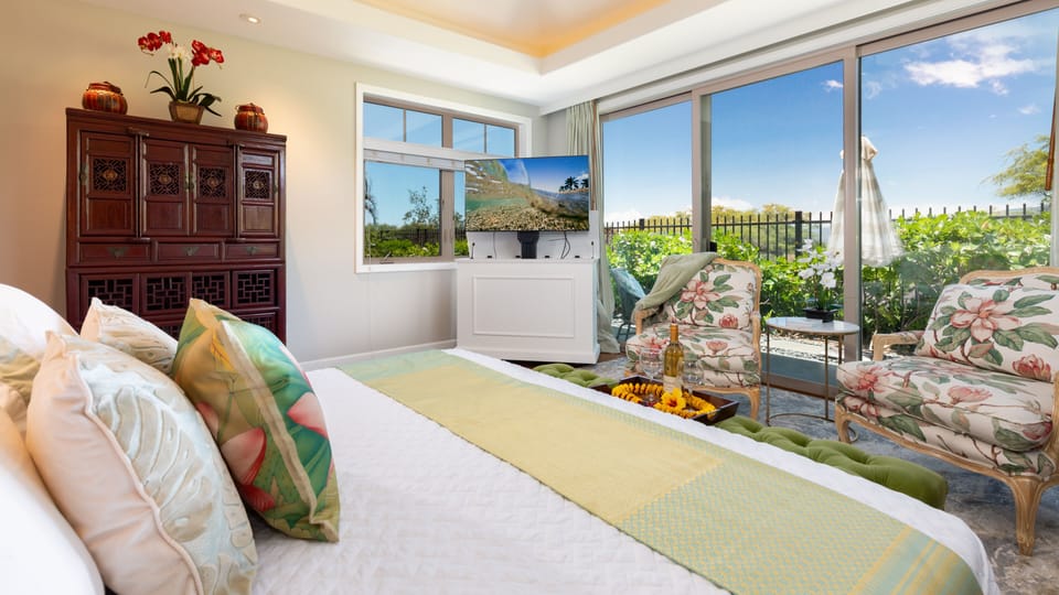 Bright and airy Primary Suite #1 with UltraHD TV