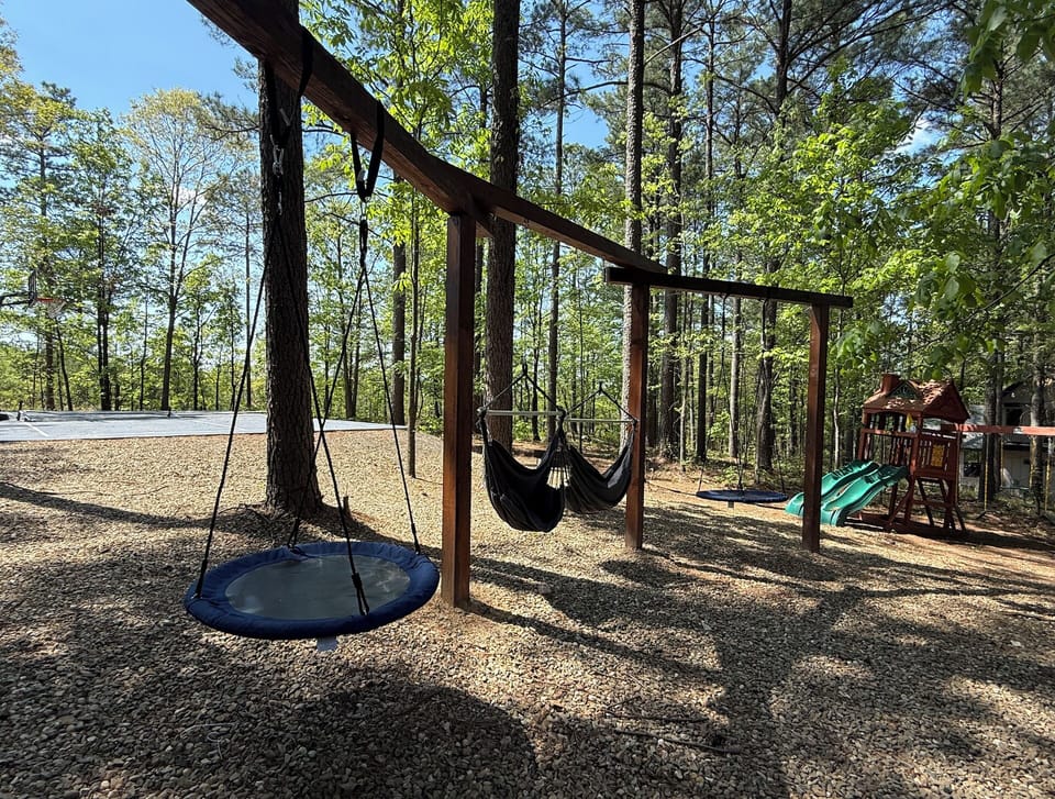 Outdoor Fun Zone: Swing into adventure with backyard hammocks and playground delights!