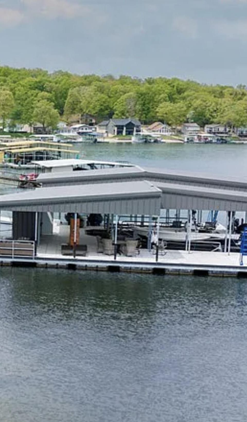Dock with croppy beds around the area.  Two boat slips. Two PWC lifts.