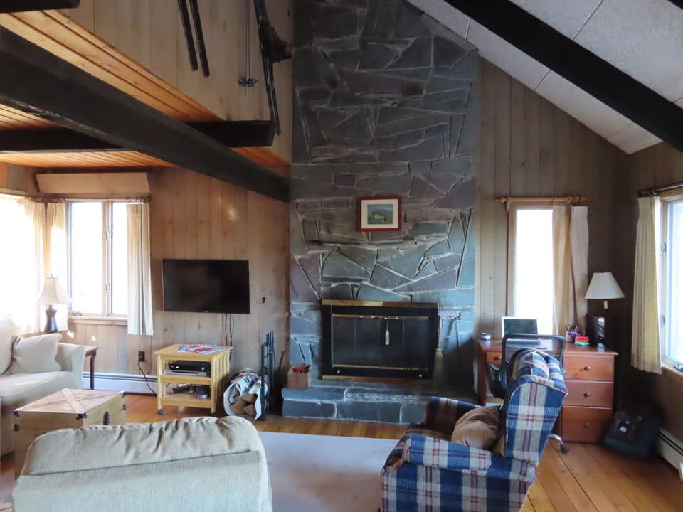 Cozy fireplace in the living room