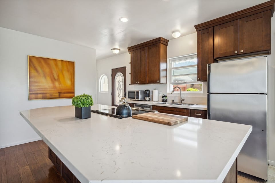 Indoors, Kitchen, Floor, Refrigerator, Flooring