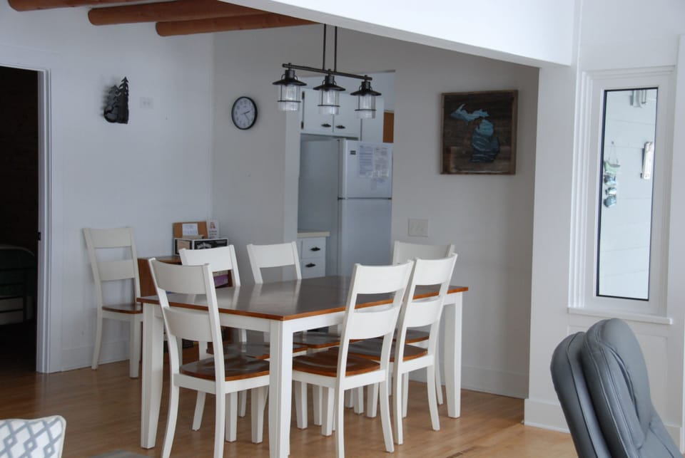 Dining area.  Additional seating available with card table and 4 chairs