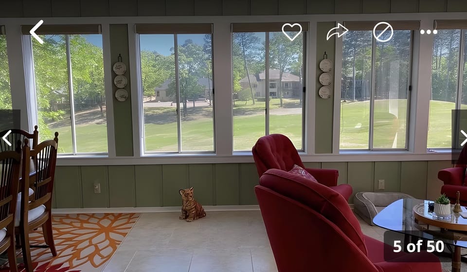 Sunroom with view of 8th fairway on the Balboa Golf Course.
