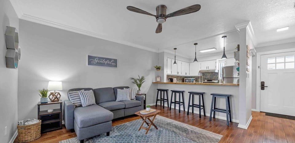 Relax in our spacious living area with plenty of natural light.