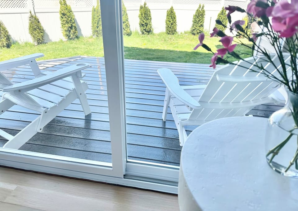 Back porch from the living room and kitchen…