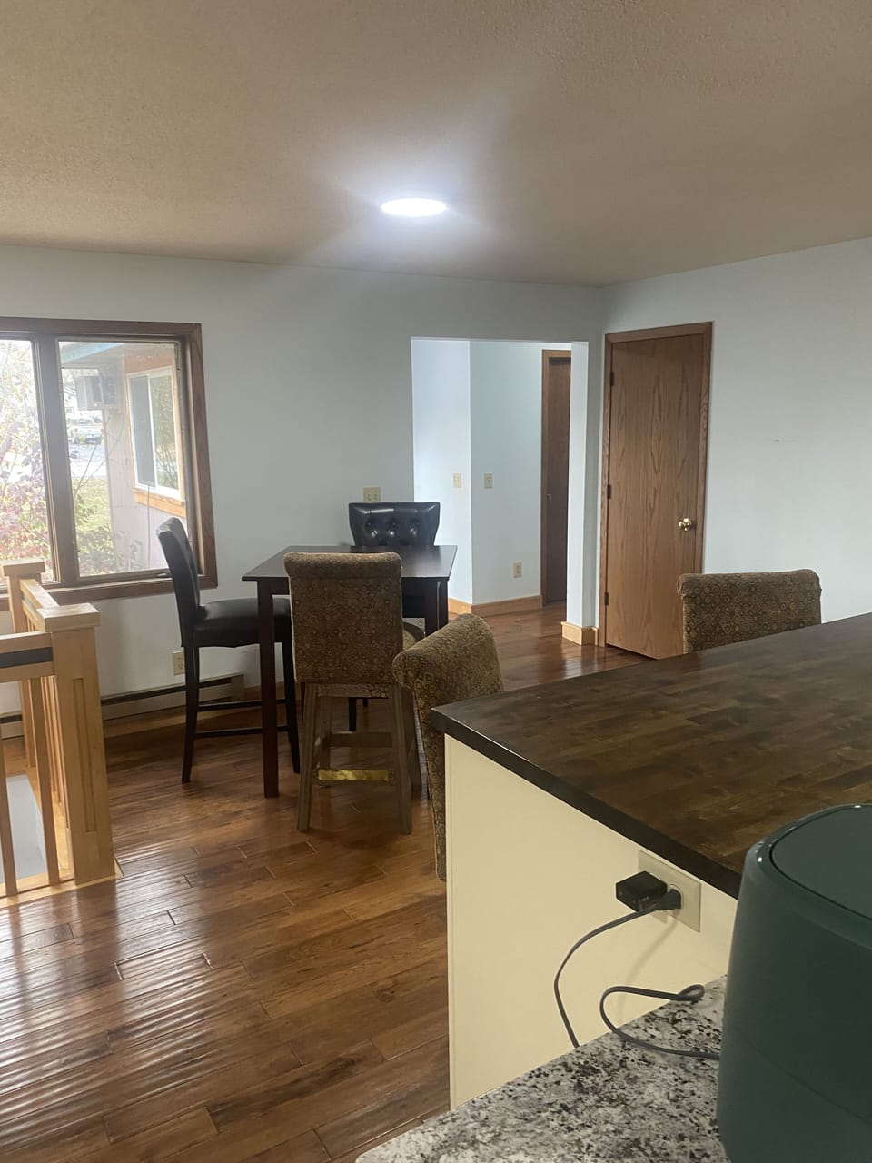 Dinette table and counter with stools
