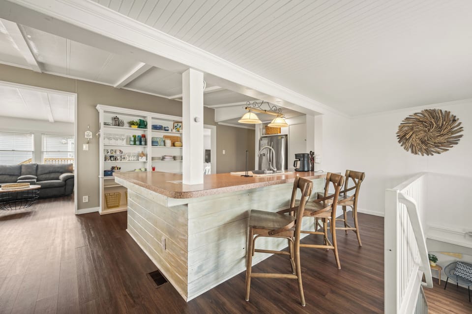 Kitchen has seating for 3! 