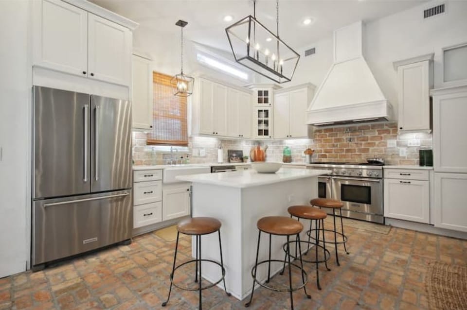 Kitchen and Great Room  Chef's Kitchen with Modern Appliances  Antique inspired 