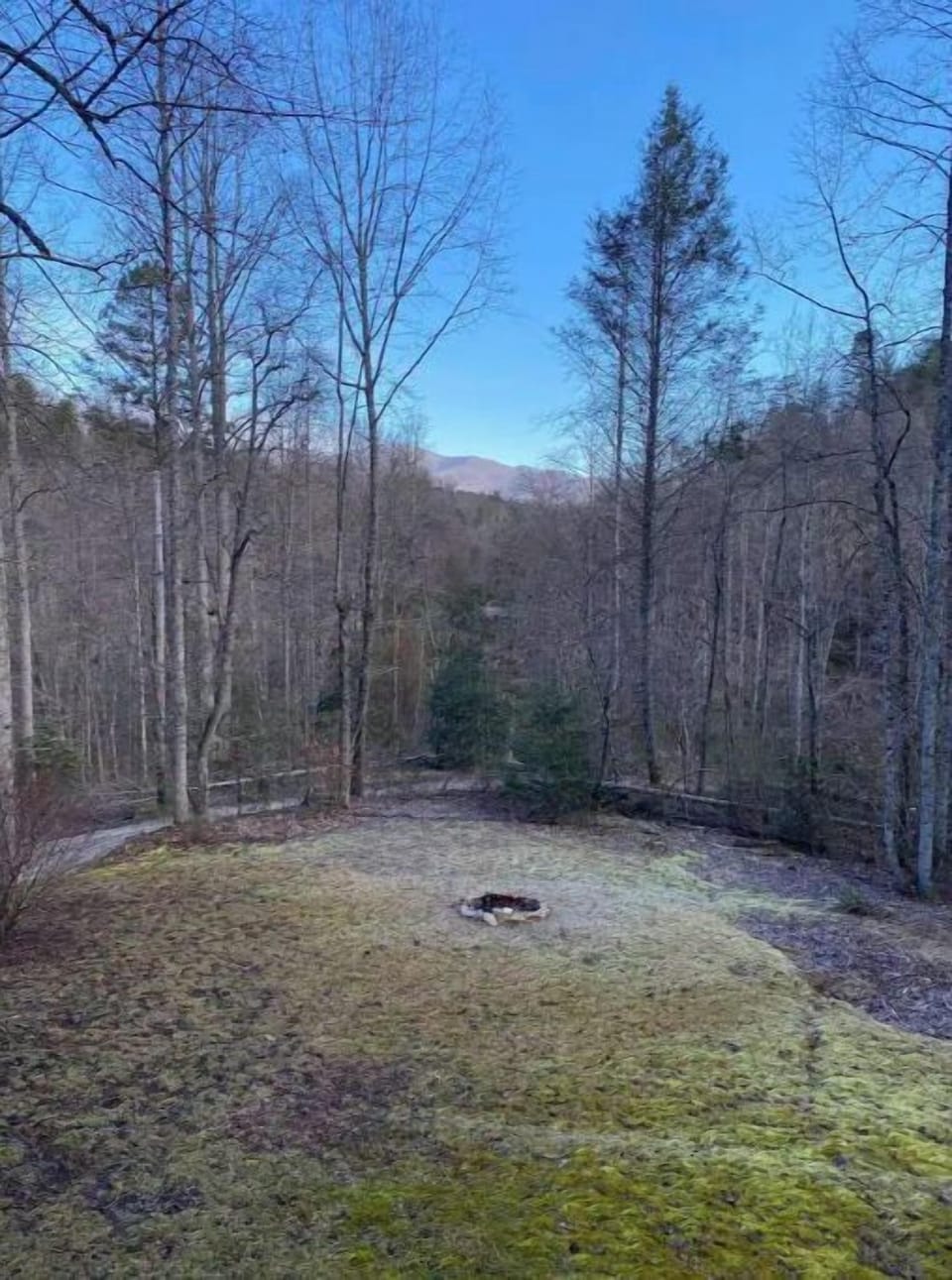winter mountain view from deck
