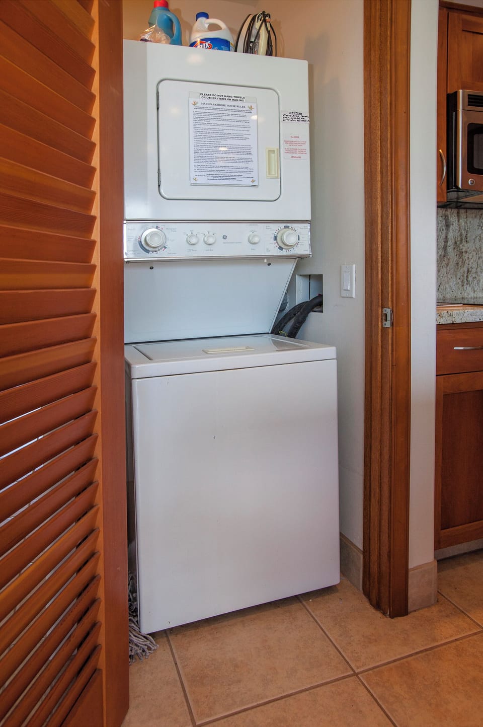 Your stay includes a convenient stacked washer and dryer, making packing light easy and keeping your clothes fresh throughout your vacation.