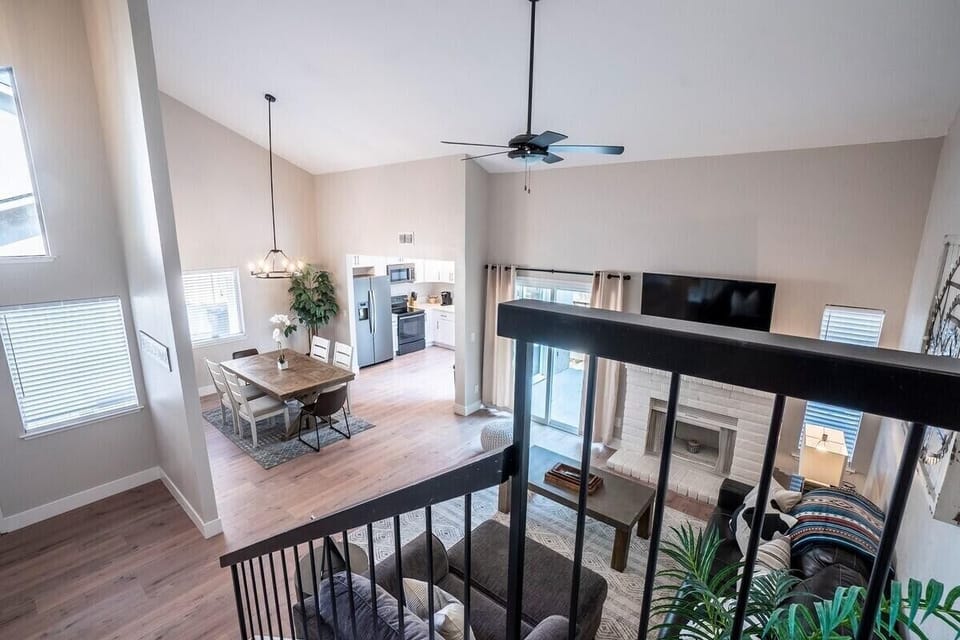 View from stairwell leading upstairs