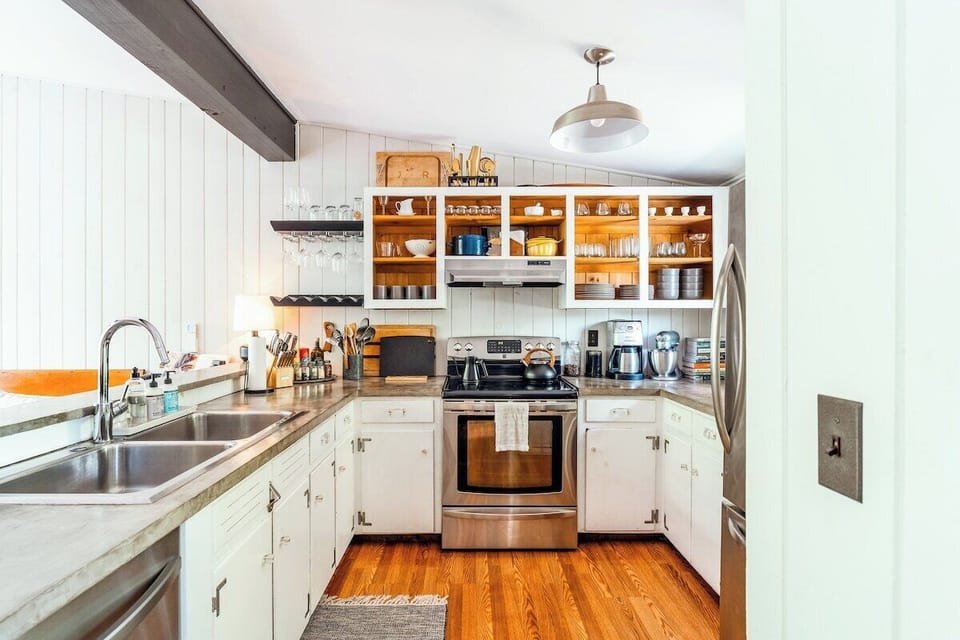 Our kitchen, fully stocked with everything you will need during your stay.