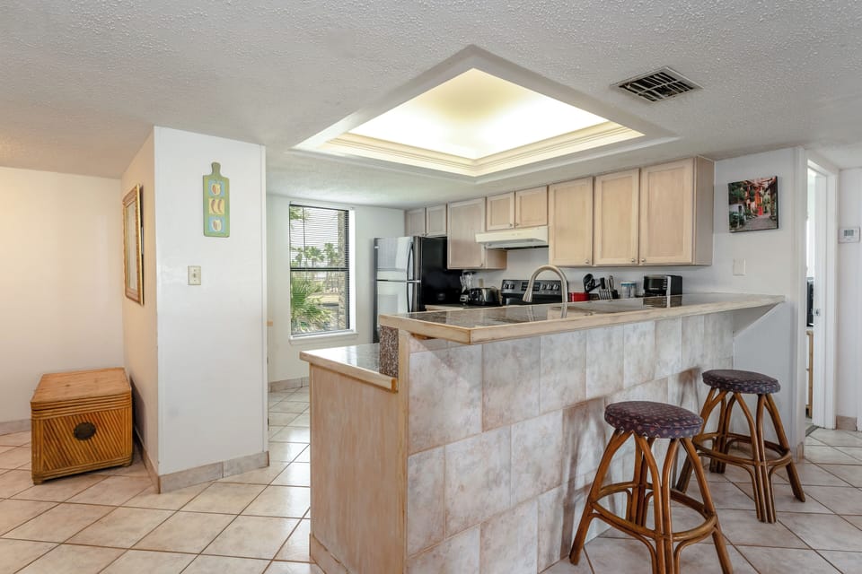 Our cozy, fully equipped kitchen is just like yours! Everything you need to whip up your favorite meals will be at your fingertips.
