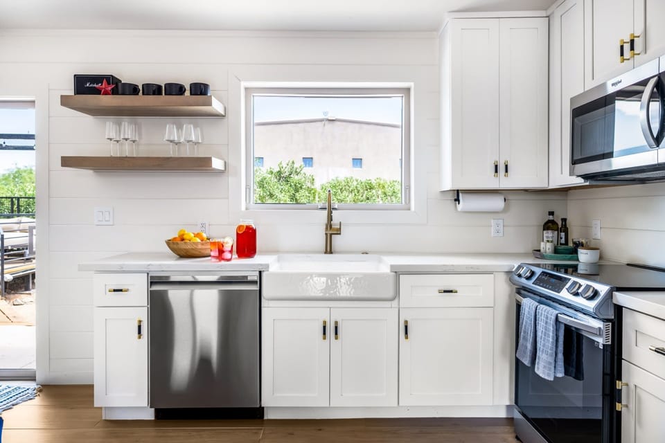 Remodeled kitchen with high-quality appliances and all you'd need to prepare meals at home