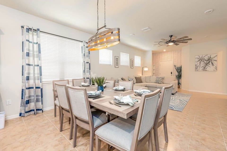 Enjoy meals and lively conversation around this dining table.