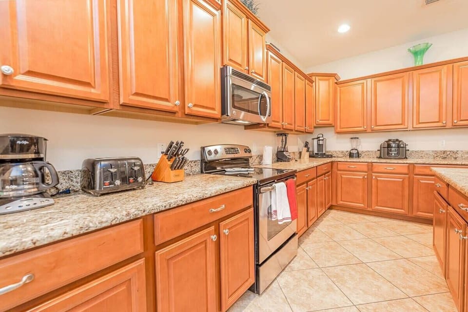 A complete kitchen setup for home-style meals.