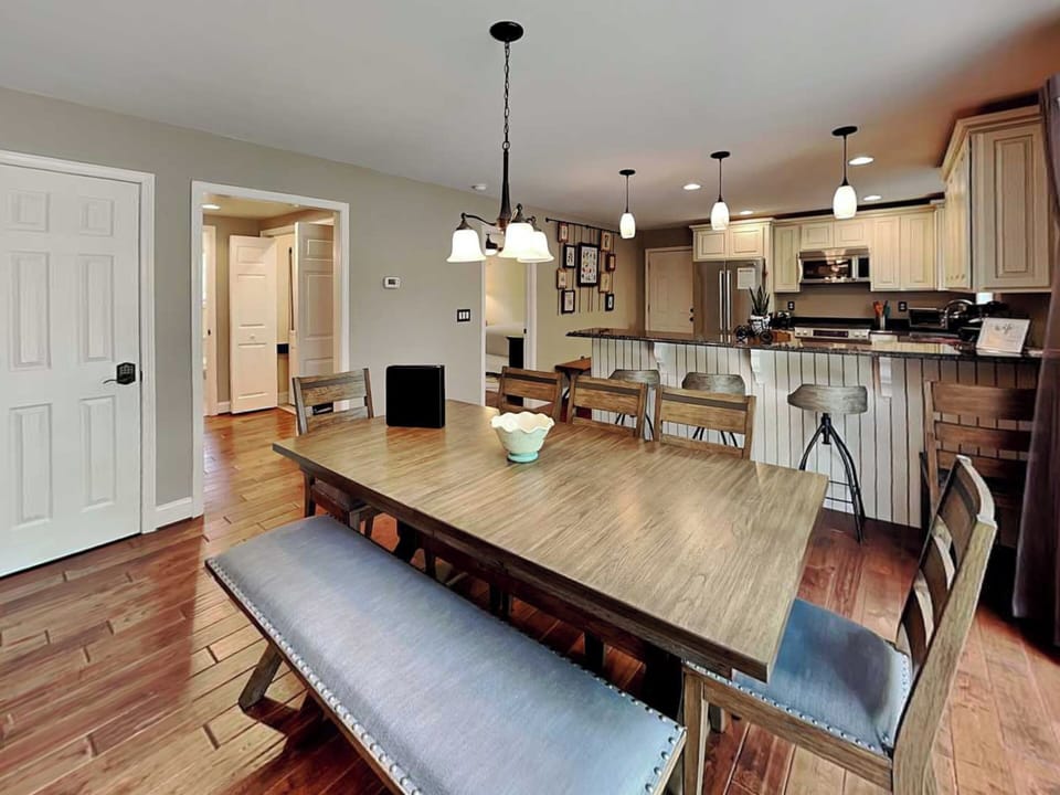 Dining Table w/ Chair + Bench Seating for 8