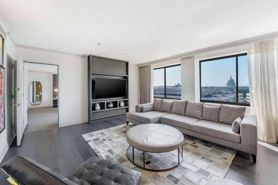 Kick back for movie night in the spacious suite living room.