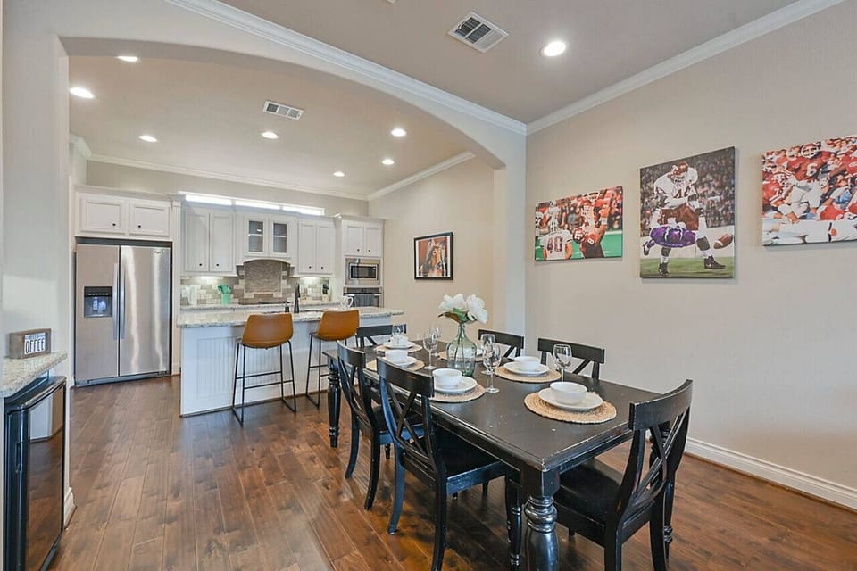 Inviting dining area with space for six, ideal for memorable gatherings.