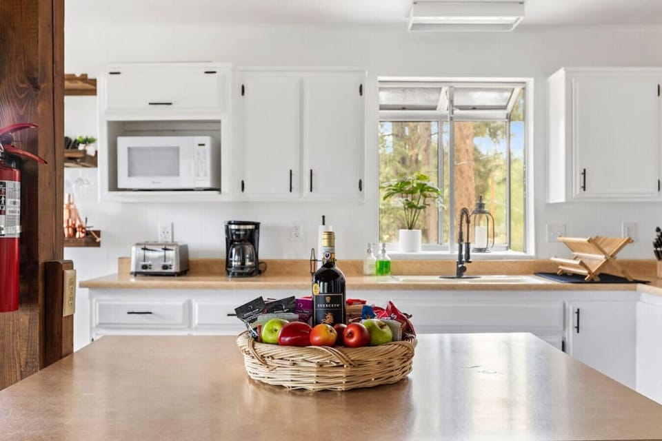 Welcome to your fully stocked kitchen! We have a Mr Coffee regular coffee maker as well as a Keurig K-Cup coffee maker.