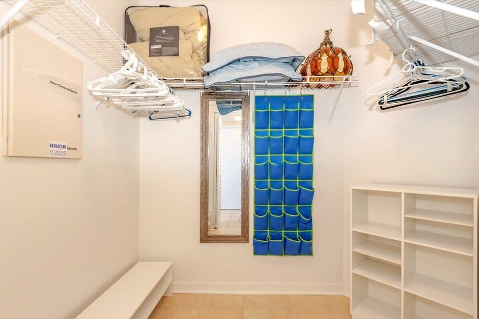 Master bedroom walk in closet