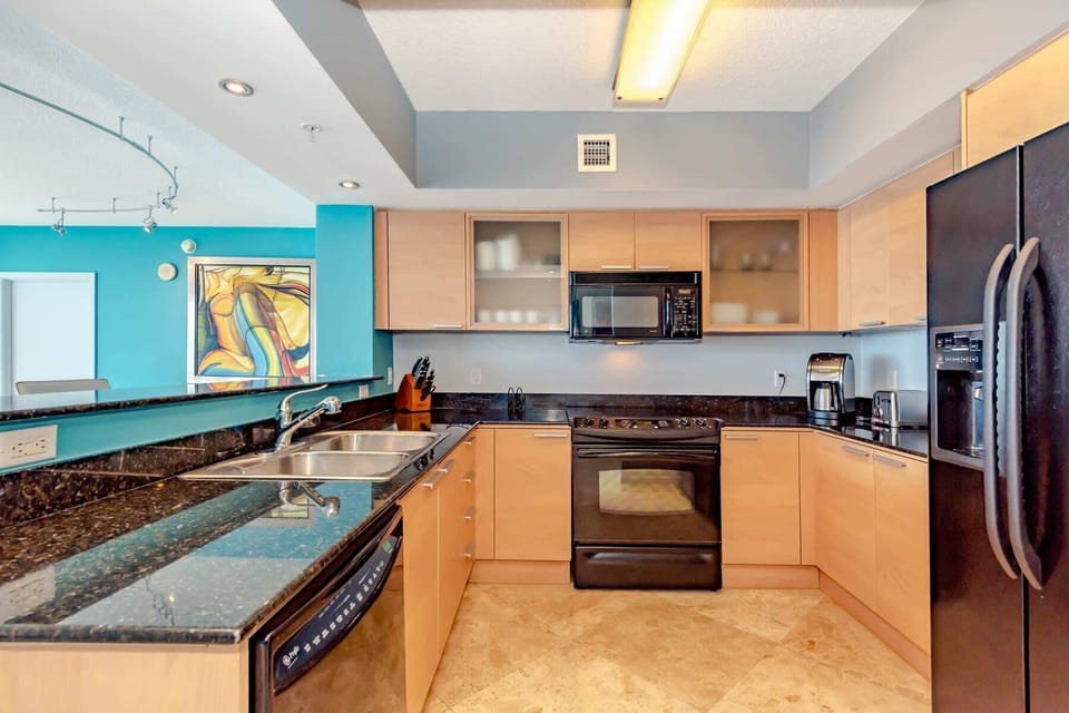 Fully equipped kitchen for all your cooking needs.