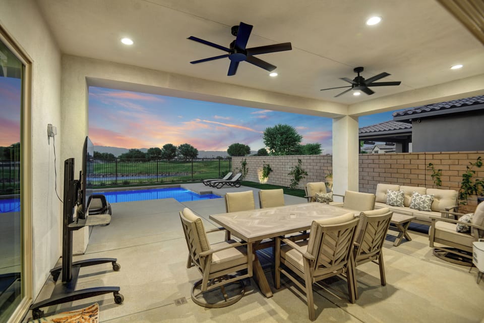 Evening View of Covered Patio