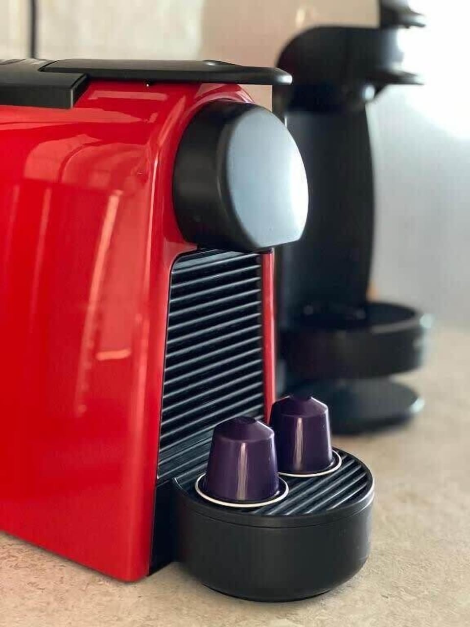 Compact Coffee Station with Nespresso Machine and Supplies

