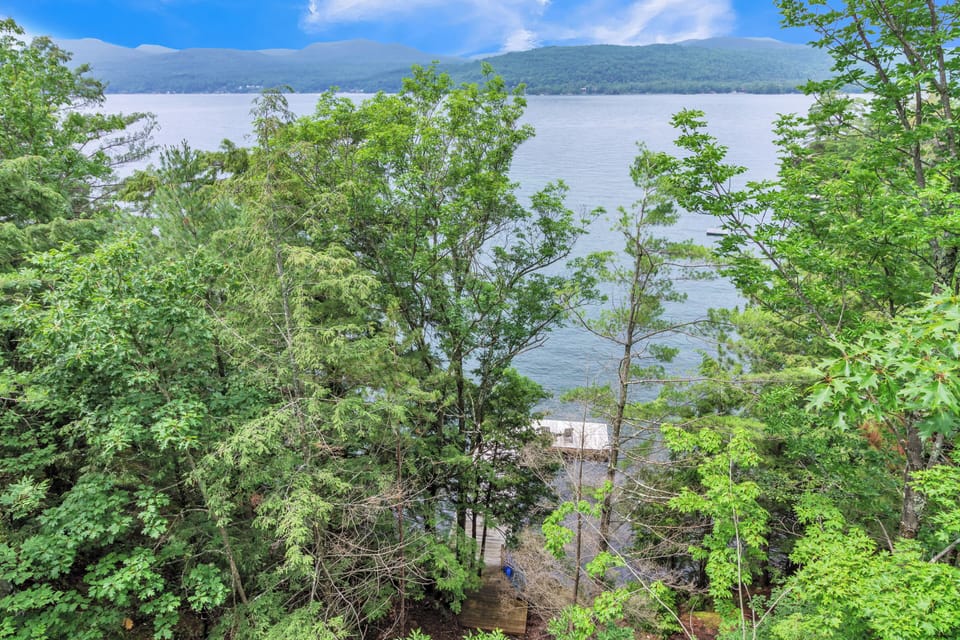 Looking down to dock from deck